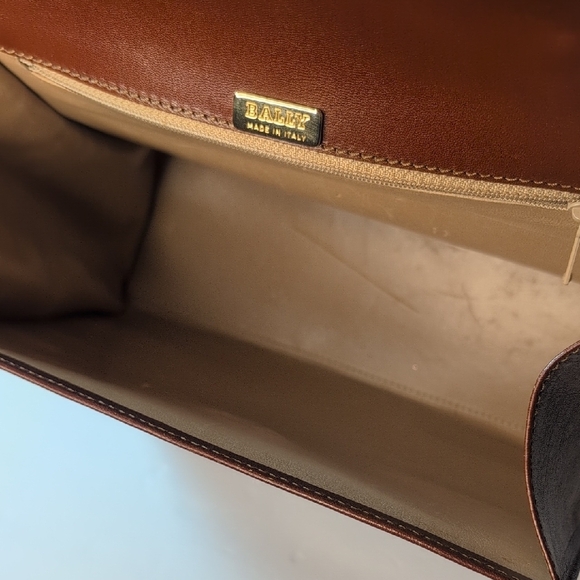 Bally Vintage Chestnut Brown Leather Top-Handle Satchel 1970's - Picture 10 of 14